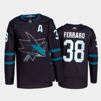 Adidas San Jose Sharks #38 Mario Ferraro Men's 2021-22 Alternate Authentic NHL Jersey - Black