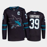 Adidas San Jose Sharks #39 Logan Couture Men's 2021-22 Alternate Authentic NHL Jersey - Black