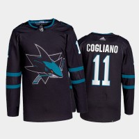 Adidas San Jose Sharks #11 Andrew Cogliano Men's 2021-22 Alternate Authentic NHL Jersey - Black