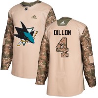 Adidas San Jose Sharks #4 Brenden Dillon Camo Authentic 2017 Veterans Day Stitched NHL Jersey