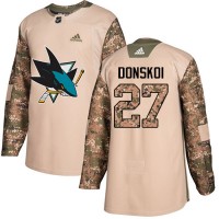 Adidas San Jose Sharks #27 Joonas Donskoi Camo Authentic 2017 Veterans Day Stitched NHL Jersey
