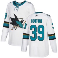 Adidas San Jose Sharks #39 Logan Couture White Road Authentic Stitched NHL Jersey