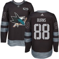 Adidas San Jose Sharks #88 Brent Burns Black 1917-2017 100th Anniversary Stitched NHL Jersey