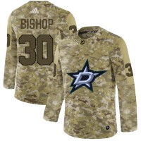 Adidas Dallas Stars #30 Ben Bishop Camo Authentic Stitched NHL Jersey