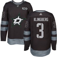 Adidas Dallas Stars #3 John Klingberg Black 1917-2017 100th Anniversary Stitched NHL Jersey