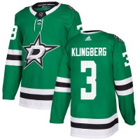 Adidas Dallas Stars #3 John Klingberg Green Home Authentic Stitched NHL Jersey