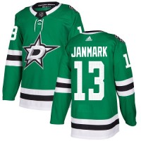 Adidas Dallas Stars #13 Mattias Janmark Green Home Authentic Stitched NHL Jersey