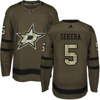 Adidas Dallas Stars #5 Andrej Sekera Green Salute to Service Stitched NHL Jersey