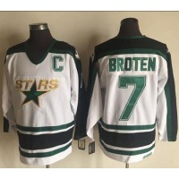 Dallas Stars #7 Neal Broten White CCM Throwback Stitched NHL Jersey