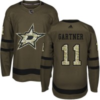 Adidas Dallas Stars #11 Mike Gartner Green Salute to Service Stitched NHL Jersey