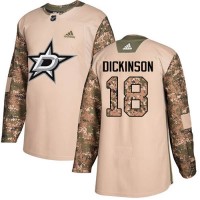 Adidas Dallas Stars #18 Jason Dickinson Camo Authentic 2017 Veterans Day Stitched NHL Jersey