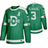 Adidas Dallas Dallas Stars #3 John Klingberg Men's Green 2020 Winter Classic Retro NHL Jersey