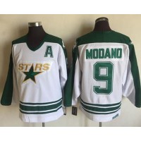 Dallas Stars #9 Mike Modano White CCM Throwback Stitched NHL Jersey