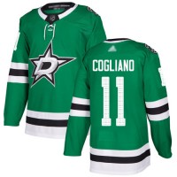 Adidas Dallas Stars #11 Andrew Cogliano Green Home Authentic Stitched NHL Jersey