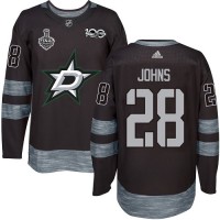 Adidas Dallas Stars #28 Stephen Johns Black 1917-2017 100th Anniversary 2020 Stanley Cup Final Stitched NHL Jersey