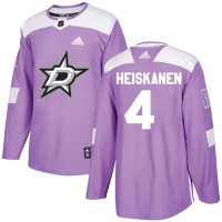 Adidas Dallas Stars #4 Miro Heiskanen Purple Authentic Fights Cancer Stitched NHL Jersey