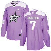 Adidas Dallas Stars #7 Neal Broten Purple Authentic Fights Cancer Stitched NHL Jersey