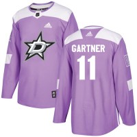 Adidas Dallas Stars #11 Mike Gartner Purple Authentic Fights Cancer Stitched NHL Jersey
