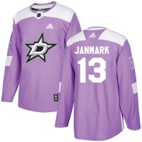 Adidas Dallas Stars #13 Mattias Janmark Purple Authentic Fights Cancer Stitched NHL Jersey