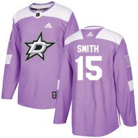 Adidas Dallas Stars #15 Bobby Smith Purple Authentic Fights Cancer Stitched NHL Jersey