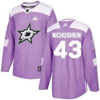 Adidas Dallas Stars #43 Valeri Nichushkin Purple Authentic Fights Cancer Stitched NHL Jersey