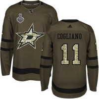 Adidas Dallas Stars #11 Andrew Cogliano Green Salute to Service 2020 Stanley Cup Final Stitched NHL Jersey