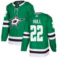 Adidas Dallas Stars #22 Brett Hull Green Home Authentic Stitched NHL Jersey