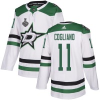 Adidas Dallas Stars #11 Andrew Cogliano White Road Authentic 2020 Stanley Cup Final Stitched NHL Jersey