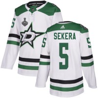 Adidas Dallas Stars #5 Andrej Sekera White Road Authentic 2020 Stanley Cup Final Stitched NHL Jersey