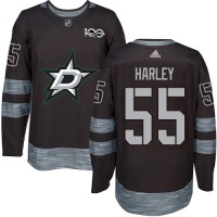 Adidas Dallas Stars #55 Thomas Harley Black 1917-2017 100th Anniversary Stitched NHL Jersey