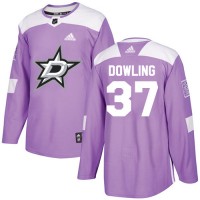 Adidas Dallas Stars #37 Justin Dowling Purple Authentic Fights Cancer Stitched NHL Jersey