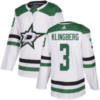 Adidas Dallas Stars #3 John Klingberg White Road Authentic Stitched NHL Jersey
