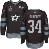 Adidas Dallas Stars #34 Denis Gurianov Black 1917-2017 100th Anniversary 2020 Stanley Cup Final Stitched NHL Jersey