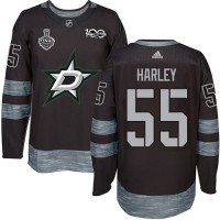 Adidas Dallas Stars #55 Thomas Harley Black 1917-2017 100th Anniversary 2020 Stanley Cup Final Stitched NHL Jersey