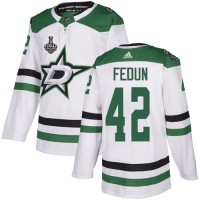 Adidas Dallas Stars #42 Taylor Fedun White Road Authentic 2020 Stanley Cup Final Stitched NHL Jersey