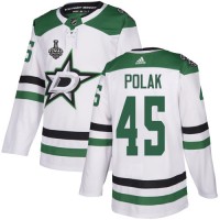Adidas Dallas Stars #45 Roman Polak White Road Authentic 2020 Stanley Cup Final Stitched NHL Jersey