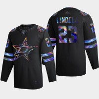 Dallas Dallas Stars #23 Esa Lindell Men's Nike Iridescent Holographic Collection NHL Jersey - Black