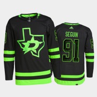 Adidas Dallas Stars #91 Tyler Seguin Men's 2021-22 Alternate Authentic NHL Jersey - Black