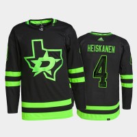 Adidas Dallas Stars #4 Miro Heiskanen Men's 2021-22 Alternate Authentic NHL Jersey - Black