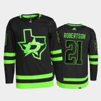 Adidas Dallas Stars #21 Jason Robertson Men's 2021-22 Alternate Authentic NHL Jersey - Black