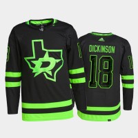 Adidas Dallas Stars #18 Jason Dickinson Men's 2021-22 Alternate Authentic NHL Jersey - Black