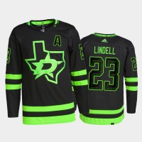 Adidas Dallas Stars #23 Esa Lindell Men's 2021-22 Alternate Authentic NHL Jersey - Black