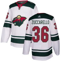 Adidas Minnesota Wild #36 Mats Zuccarello White Road Authentic Stitched NHL Jersey