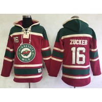 Minnesota Wild #16 Jason Zucker Red Sawyer Hooded Sweatshirt Stitched NHL Jersey