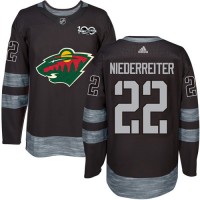 Adidas Minnesota Wild #22 Nino Niederreiter Black 1917-2017 100th Anniversary Stitched NHL Jersey