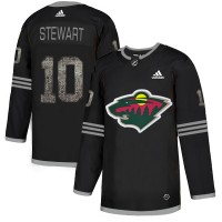 Adidas Minnesota Wild #10 Cam Stewart Black Authentic Classic Stitched NHL Jersey