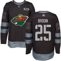 Adidas Minnesota Wild #25 Jonas Brodin Black 1917-2017 100th Anniversary Stitched NHL Jersey