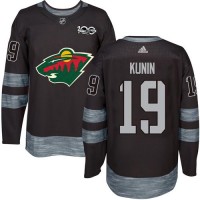 Adidas Minnesota Wild #19 Luke Kunin Black 1917-2017 100th Anniversary Stitched NHL Jersey