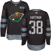 Adidas Minnesota Wild #38 Ryan Hartman Black 1917-2017 100th Anniversary Stitched NHL Jersey
