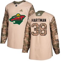 Adidas Minnesota Wild #38 Ryan Hartman Camo Authentic 2017 Veterans Day Stitched NHL Jersey